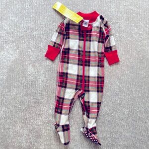 Hanna Andersson Plaid Organic Cotton Footed Pajamas 0–3M NWT Christmas Holiday